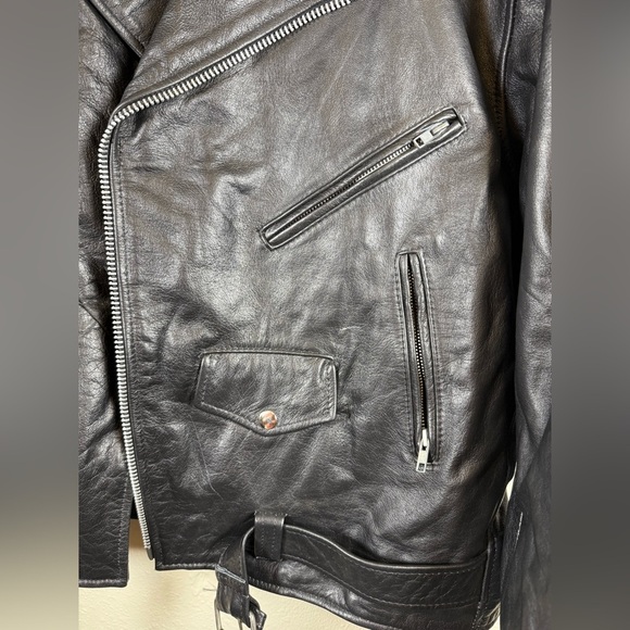 X Element Men’s Motorcycle Jacket Retro Leather Heavy! XL (58) Black - Picture 4 of 10